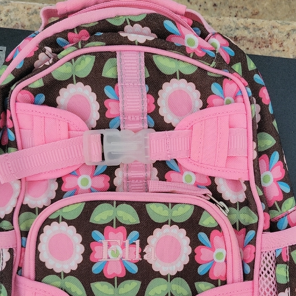 Pink and Brown Floral Bag with Adjustable Straps
